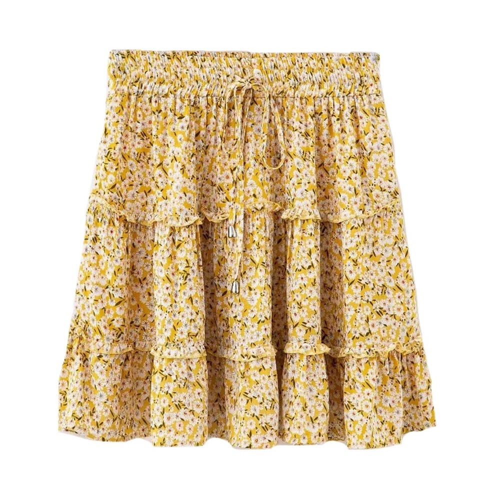 Goodnight macaroon yellow floral skirt